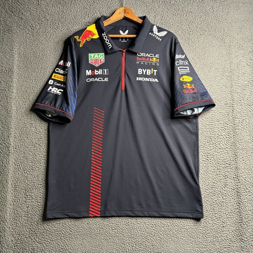 Red Bull Racing F1 Team Polo 1/4 Zip Shirt 2023 Castore Oracle Bybit Honda 2XL